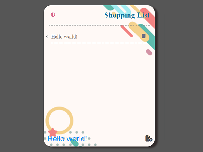 Shopping list